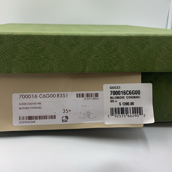 Brand New Gucci Suede Cachemire Boots in Blondie Cognac size 35.5 - Picture 9 of 10